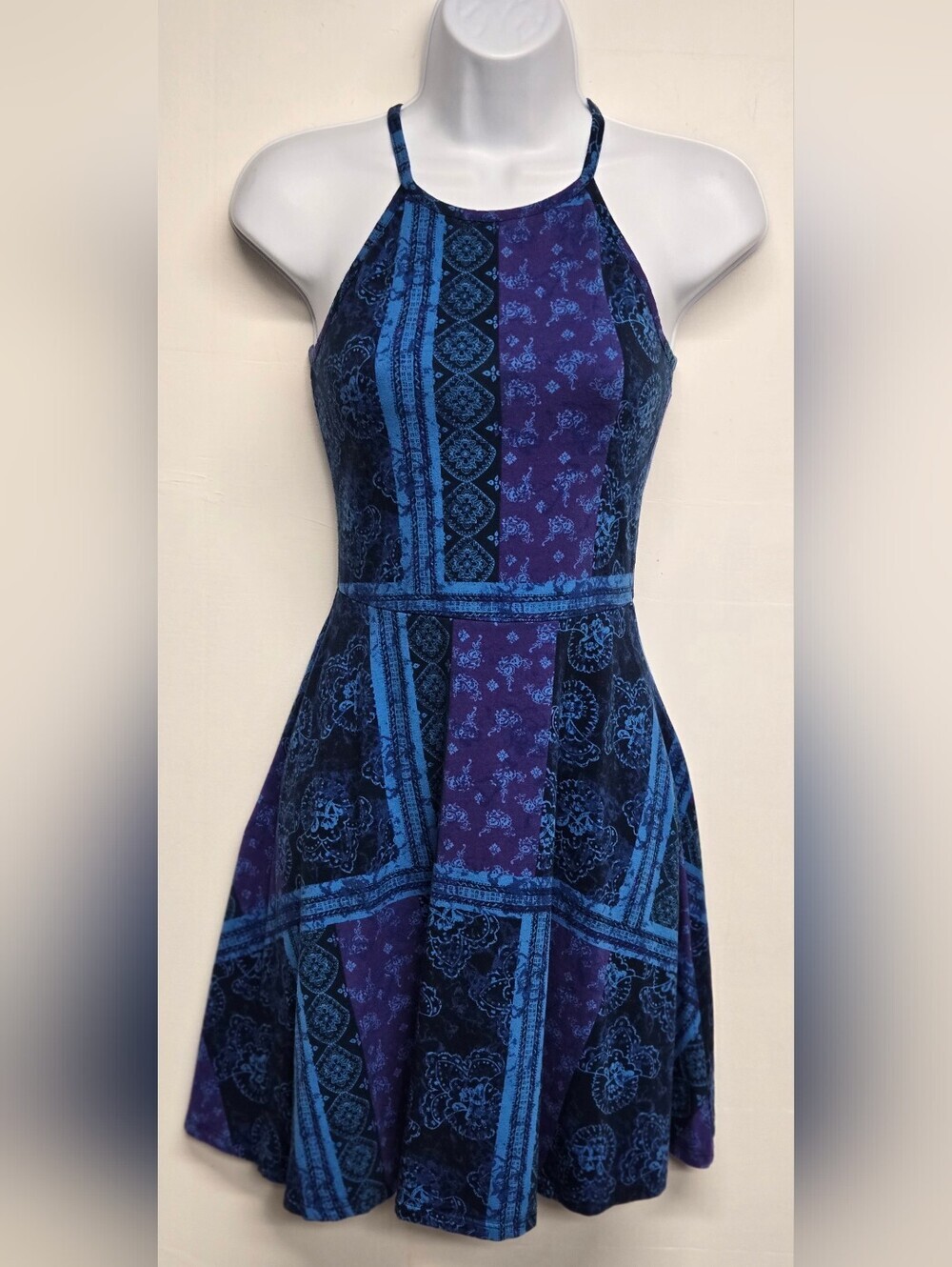 Mossimo XS Racerback Dress Spaghetti Straps Cut Out Cotton Spandex Stretch